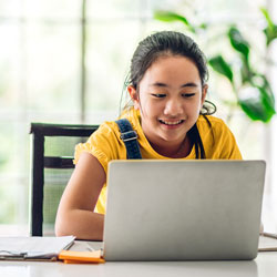 student learning from home