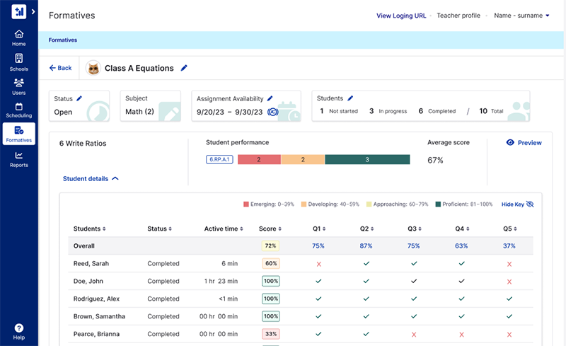 Imagine+ Formatives product screenshot.